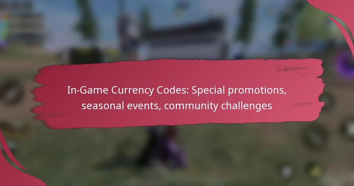 In-Game Currency Codes: Special promotions, seasonal events, community challenges
