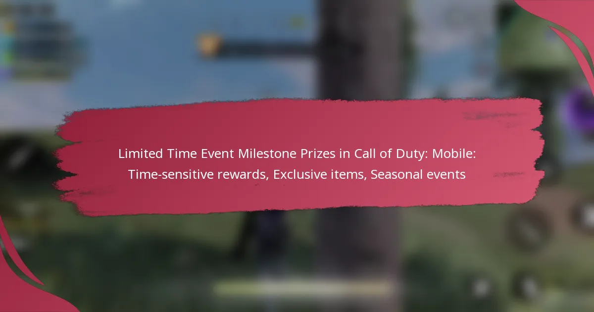 Limited Time Event Milestone Prizes in Call of Duty: Mobile: Time-sensitive rewards, Exclusive items, Seasonal events