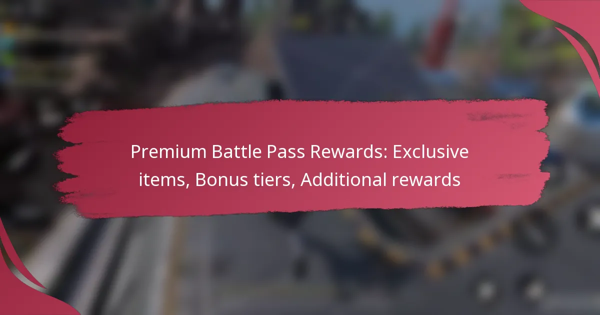 Premium Battle Pass Rewards: Exclusive items, Bonus tiers, Additional rewards