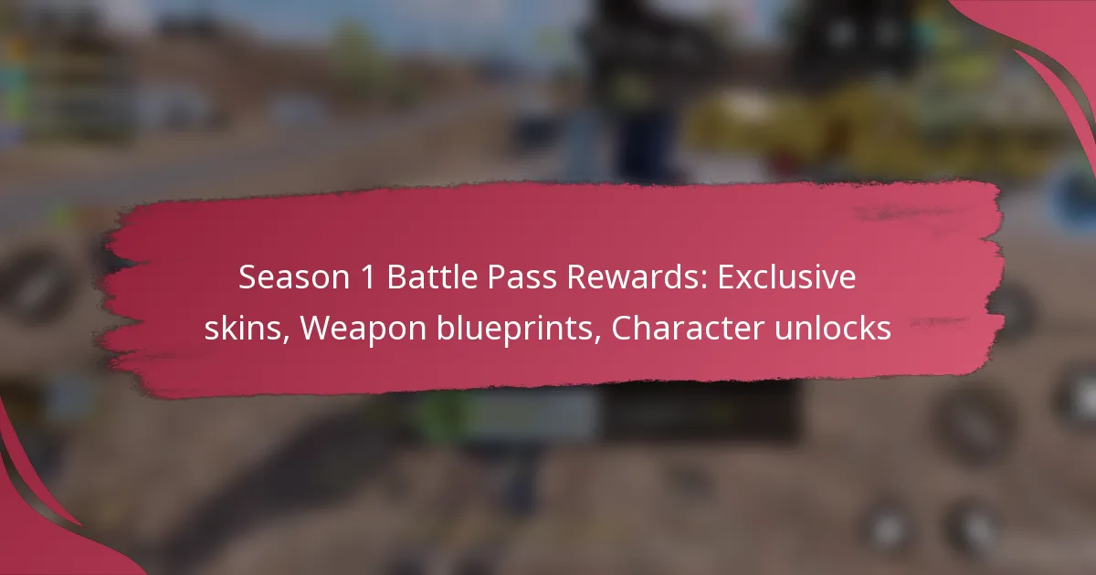 Season 1 Battle Pass Rewards: Exclusive skins, Weapon blueprints, Character unlocks