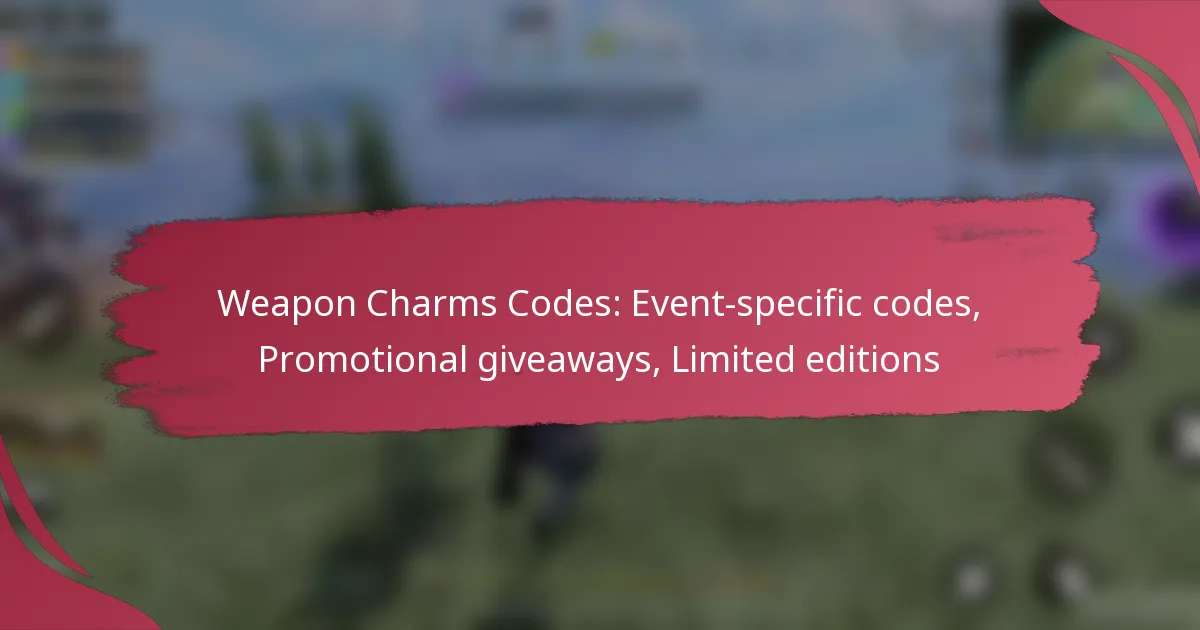 Weapon Charms Codes: Event-specific codes, Promotional giveaways, Limited editions
