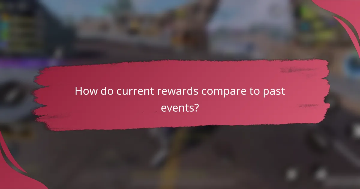How do current rewards compare to past events?