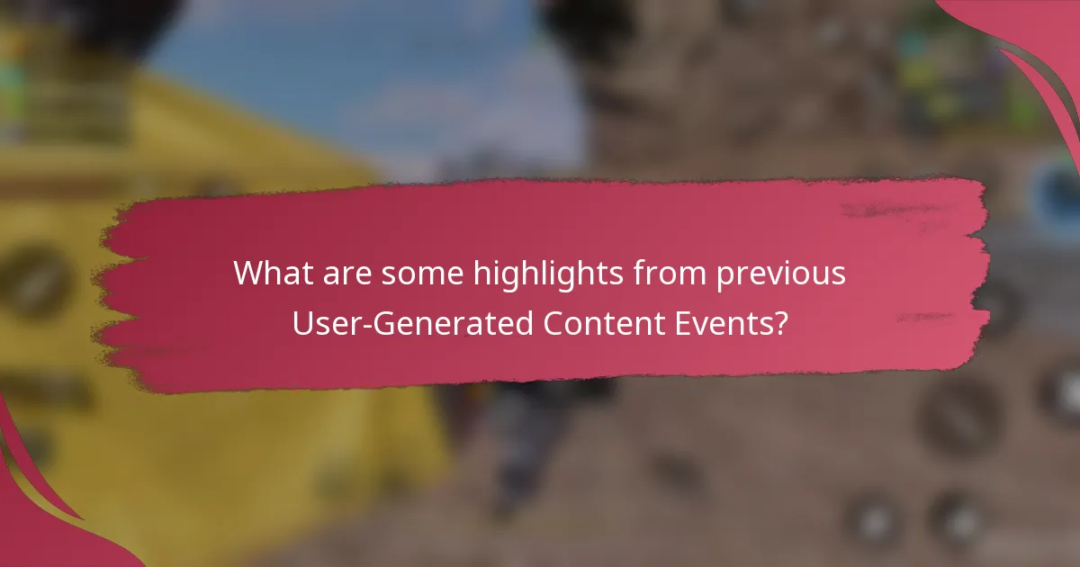 What are some highlights from previous User-Generated Content Events?