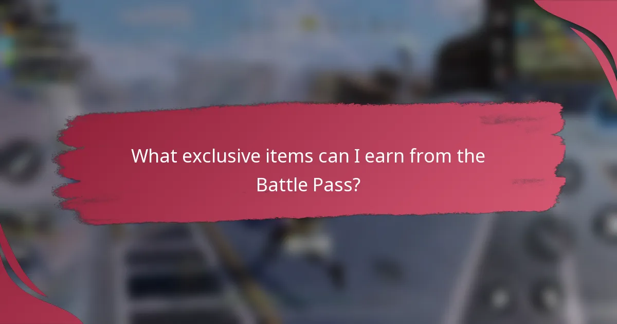 What exclusive items can I earn from the Battle Pass?