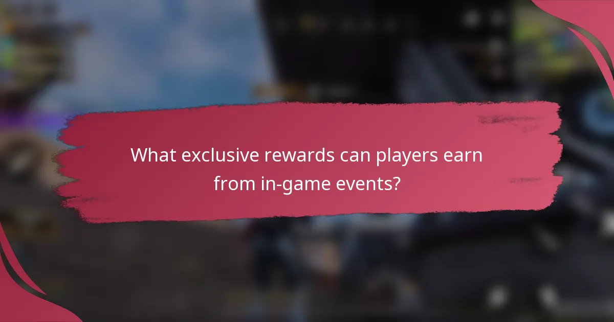 What exclusive rewards can players earn from in-game events?