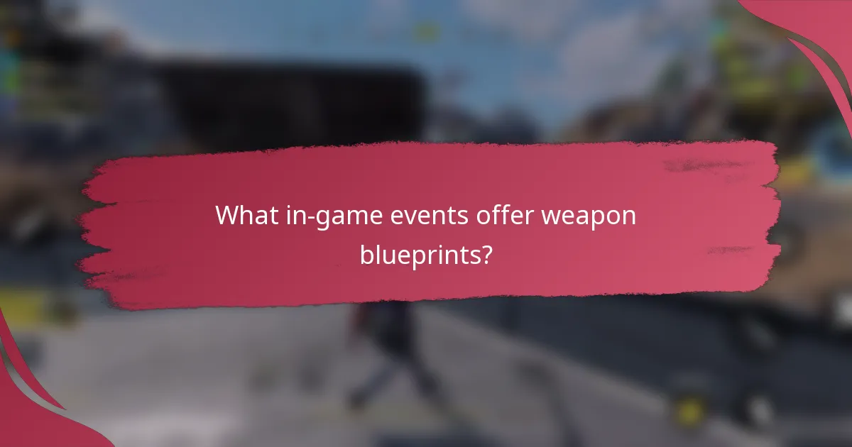 What in-game events offer weapon blueprints?