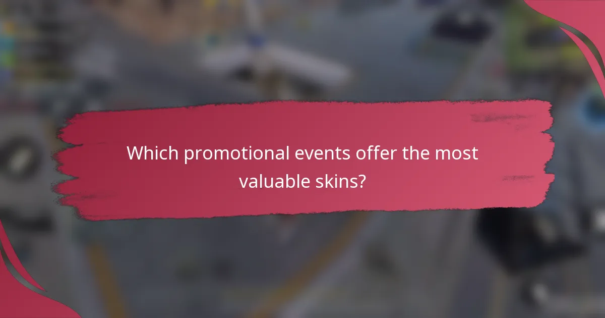 Which promotional events offer the most valuable skins?